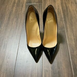 Christian Louboutin Pigalle 120 Pump Heel Size 37.5 US 7.5 Black Patent Leather